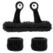 Spa Headband Wristband Set Makeup Head Band Soft Coral Fleece Head Wraps Snail Cartoon Elastic Skincare Hair Band Washing Face Shower Sports Beauty Skincare Black