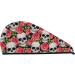 Skull and Roses Microfiber Hair Towel - Soft Super Absorbent Wrap for Long Curly & Thick Hair - Quick Dry Coral Velvet Cap for Women - Buy Online on GoSupps.com