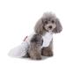 Petcute dog dress pet little dog clothing dog summer dress pet dog dress beautiful flower pet clothing Elegant Bowknot puppy skirt dog princess clothing tutu wedding lace l white 1