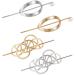 Celtic hair clips women forreen 4 pieces Celtic hairpin of the vintage style hollow metal hairpins Chinese hair clip stick for weddings guests parties office work engagement (golden silver)
