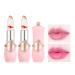 2/6PCS Crystal Jelly Flower Color Changing Lipstick PH lipstick color changing Color Changing Lip Gloss Flower Lipstick Color Jelly Transparent Magic Changing Lip Temperature Change (#3Red)