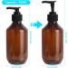 4-Pack 300ml Refillable Shampoo & Lotion Bottles with Waterproof Labels | Empty Soap Pump Dispenser - Buy Online on GoSupps.com