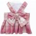 Oyccen Dog Grid Dress Harness & Leash Set | Puppy Bow Tie Princess Clothes for Small Dogs & Cats - S Pink - International Shipping Available - Buy Online on GoSupps.com