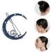 Lurrose Hair Clips Moon Hair Barrette Pearl Rhinestone Hair Pin Metal Hair Clamp Hair Accessories for Women Girls Hairstyle - Buy Online on GoSupps.com