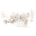 ibasenice Gold Artificial Flowers Crystal Ab Rhinestones Wedding Hair Comb Hair Combs for Women Accessories Wedding Hair Clips for Brides Wedding Comb Child Vintage White Gold Rhinestone