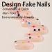 Buy Short Square Press on Nails - Chrome Nude Pink Full Cover Rhinestone Glitter Designs | Shop Cute Acrylic Nails for Women Online - Buy Online on GoSupps.com