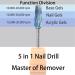 Akylin Super Pro 5 in 1 Nail Drill Bits Carbide Tapered Bit 3/32" Shank - Manicure Nail Art Acrylic/Hard Gel Fast Remover Two Way Rotate 5 in 1 Type-A - Buy Online on GoSupps.com