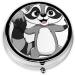 Cute Cartoon Raccoon Round Pill Box | 3 Compartment Travel Medicine Holder | Mini Decorative Organizer for Vitamins & Tablets - Buy Online on GoSupps.com