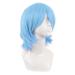 MapofBeauty 14 Short Azure Blue Cosplay Anime Wig with Bangs & Wolf Tail - High-Quality Synthetic Hair for Parties - Buy Online on GoSupps.com