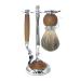 BGGIWY Men's Razor brushes classic popular roof hair-palisist-finish handle shaving brush holder salon-hairdresser tool set simply 10x17cm silver