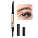 Eyebrow Liner Pencil - Double-Headed Ultra-fine Eyebrow Pencil | Auto-Rotating Triangle Eyebrow Pencil Pencil Waterproof Long Lasting Eyebrow Pencil with Brush Pologmase Light Brown
