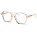 NULOOQ Retro Square Blue Light Glasses for Women Men Fashion Hexagon Computer Glasses Anti Eyestrain & Prevent Headache C5* Rainbow Frame 50 Millimeters