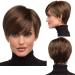 Becus Wig Women Short Pixie Cut Straight Synthetic Heat Resistant Layered Hair with Bangs for Women (Dark Brown)