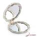 Jinvun Silver Vintage Round Purse Double Sided Mirror with Magnification - Compact Handheld Mirror for Makeup, Travel, and Vanity - Buy Online on GoSupps.com