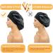 Eupinduo Satin Sleeping Cap Bonnet - 2 Pack Curly Hair Hood High Elastic Soft Sleep Hat for Women - Black & Dark Green - Buy Online on GoSupps.com