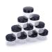 FSSTUD 10 pieces 20ML empty plastic nail art jars cosmetic cream containers jars with screw cap black