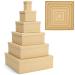Bright Creations 6-Pack Decorative Nested Boxes with Lids Assorted Sizes Square Nesting Gift Box Large to Small Thick Paper Board Stackable Gift Boxes for Presents Wedding Birthday DIY