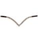 Start Wodenhrigel Horse Glitzer headband leather diamond horse stirring strap curved for bridle head straps for horses size Warmblood thoroughbred and pony (full brown/shimmering) full brown/shimmering