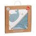 Fehn Baby Whale Bath Towel & Washing Glove Set - Organic Cotton Hooded Towel for Babies & Toddlers 0+ Months - Cute Whale Design Poncho - Buy Online on GoSupps.com