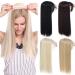 Tess clip in extension such as real hair pony hair part topper 3 clips hair extension smooth toupet for hair loss or gray hair 17 "(43cm) -120g light brown