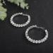Shop Jumwrit Shiny Big Hoop Rhinestone Earrings | Sparkle Silver Crystal Long Dangle Drop Statement Jewelry for Women - Buy Online on GoSupps.com