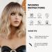 OUFEI Ombre Blonde Wigs for Women Short Wavy Wig With Bangs Natural Synthetic Hair Heat Resistant Wigs for Daily Party Cosplay Wear Ombre blonde(1118-1) - Buy Online on GoSupps.com