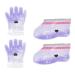 Healeved 2 Pairs Wax Gloves Personal Care Close Friends Nonwoven Fabric Comdum Paraffin Paraffin Wax Care Spa Suite Nursing Cover Boots Hand Wax Non-woven Fabric Purple