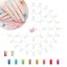 200Pcs Nail Display Tips Nail Polish Display Rings Natural Color Nail Swatches Ring Nail Art Color Chart Tool Nail Polish Display Ring for Beginners Manicure Store