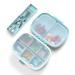 Moisture Proof Pocket Pharmacy with Labels Pill Pockets to Hold Pills Vitamins Travel Medicine Organizer Pill Cutter Pill Splitter for Small Pills Stainless Steel Blade (Blue)