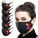 Riou 5 pieces Mouth protection with motif washable cotton breathable dustproof mouth and nose protection face covering for women men (Z-1)
