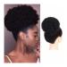 Hair Bun Hairpiece for Women Brazilian Updo Afro Puff Human Hair Bun Chignon Hairpiece Short Drawstring Ponytail Kinky Curly Clip in Non-Remy Hair Ponytail Extensions Hair Chignons(6inch)