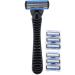 Travel razor set with 6 blades razor handle with 6 replacement blades men's safety shaving blades for shaving for sensitive skin reusable facial cleaning tool