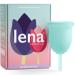 Lena Menstrual Cup | 12hr Reusable Period Silicone Soft Cup | Tampon and Pad Alternative for Teenagers & Adults | Light to Heavy Menstruation Flow | Feminine Care Hygiene Products (Turquoise Small) Small Classic Turquoise