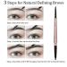 2 Pack Waterproof Eyebrow Pencil Makeup Kit with Dual Ends - Khaki Coffee Shade - Buy Online on GoSupps.com