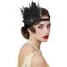 FGSS 1920s Flapper Headpiece Headband - Roaring 20s Feather Great Gatsby Hair Accessories, Black - Buy Online on GoSupps.com