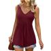 SUNYUAN Women's V-Neck Ruched Tank Top - Wine X-Large - Buy Online on GoSupps.com