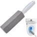 Toilet Pumice Stone with Handle - Pumice Toilet Cleaning Brush Toilet Bowl Clean Brush with Handle Powerfully Cleans Away Limescale Stain Hard Water Rings Calcium Buildup Iron Lvtfco - Buy Online on GoSupps.com