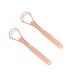 JOSALINAS 2PCS Tongue Cleaners Wide-head Double Blades Scrapers For Oral Care  Rose Gold Color