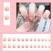 JUSTOTRY 24 Pcs Gradient Pink Floral Square Short False Nails with Nail Glue - Trendy Daisy Pattern Squoval Fake Nails for Women - Buy Online on GoSupps.com