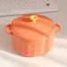 Ramen Soup Bowl Kawaii Instant Ramen Bowl with Lid Spoon Cute Stainless Steel Large Capacity Noodle Fruit Salad Soup Bowl Set KitchenTableware Salad Bowl (Color : Orange)