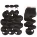Karbalu 10A Brazilian Human Hair Body Wave 3 Bundles with Lace Closure - 100% Unprocessed Remy Human Hair Bundles - Wet and Wavy - Natural Color - 14 16 18+12 - Buy Online on GoSupps.com