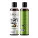 AlataGold African Black Soap Liquid Body Wash (Pack of 2) Moisturizing Black African Soap with Shea Butter Aloe Honey & Coconut Oil Deep Cleansing & Hydrating 16.9 oz (Mint Scent)