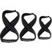 Figure 8 Loop Deadlift Straps - 70 cm, Ideal for Powerlifting & Weightlifting, Black with White Strips - Buy Online on GoSupps.com