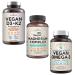 AMANDEAN Premium Magnesium Complex Vegan Omega 3 Vegan D3+K2 Bundle. Plant-Based Immune Support. Algae DHA & EPA. Quality Sleep Focus & Mood. Support Healthy Heart Brain Joints & Eyes