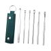 Fublazeze 6 Pcs Ear Wax Removal Kit Portable Earwax Removal Kit Stainless Steel Spring Ear Wax Cleaner Digging Ear Spoon Set of Keychain Spiral Ear Spoon Ear Picking Cleaner Ear Cleansing Tool Set B A