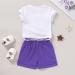 YOUNGER TREE Toddler Girls Watermelon T-shirt + Linen Shorts Set 4Y Ice Cream Purple - Buy Online on GoSupps.com