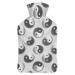 Tai Chi Hot Water Bottle With Cover Plush Bed Bottle Hand Warmer For Adults And Children 26.5X15.3cm