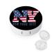 New York City Round Case For Contact Lens Kit Storage Box with Mirror Printed