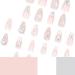 Buy Almond Press on Nails - Medium French Tip with Silver Bow | 24 Pcs 3D Water Ripple Acrylic Stick-On Nails for Women - Y2K Star Stiletto Design - Buy Online on GoSupps.com