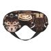 SSIMOO Hot Coffee with Coffee Bean Print Double-Sided Eye Mask Soft and Light Blocking for Enhancing Sleep Quality Black